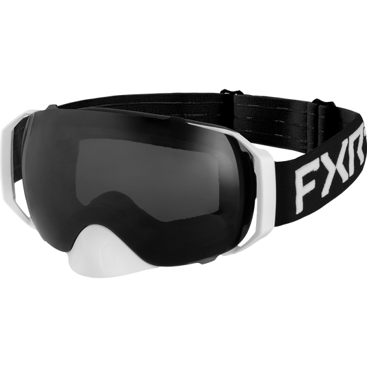 FXR Ride-X Spherical Goggle Black / White &#x28;Smoke Lens&#x29;