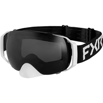 FXR Ride-X Spherical Goggle Black / White &#x28;Smoke Lens&#x29;