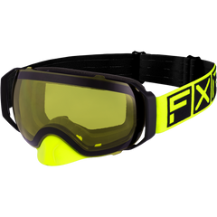 FXR Ride-X Spherical Goggle Black / HiVis (Yellow Lens)