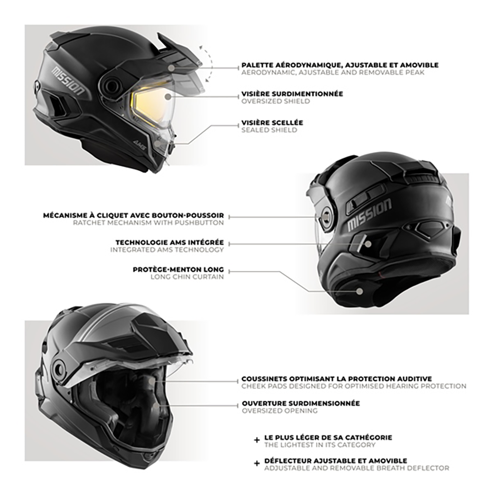 dual sport motorcycle helmet canada CKX Mission Carbon AMS Electric Helmet