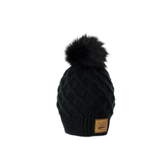 [Color:::Black] DSG Women's Solid Pom Beanie
