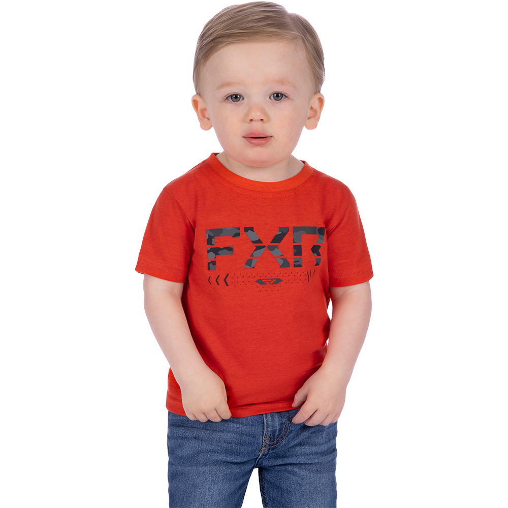 FXR Toddler Helium Premium T-Shirt Red Heather / Grey Camo