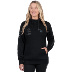 [Color:::Black / Maui Blue] FXR Women's Stack Cotton Pullover Hoodie