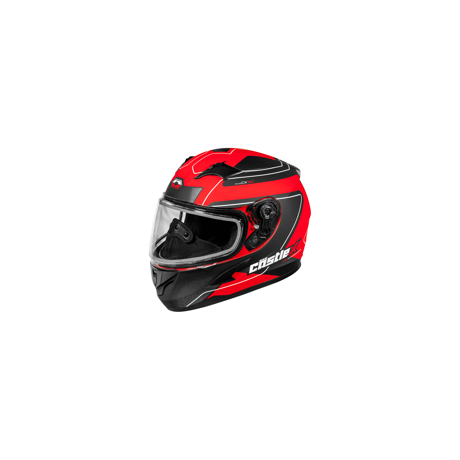 atlas sport motorcycle helmet Castle X CX360 Youth Atlas Snowmobile Helmet Matte Red / Large