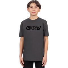 [Color:::Asphalt Heather / Black] FXR Youth Pit Board Premium T-Shirt