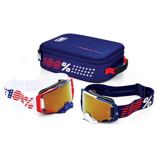  100% Dual Armega Patriot Pro Goggle Pack