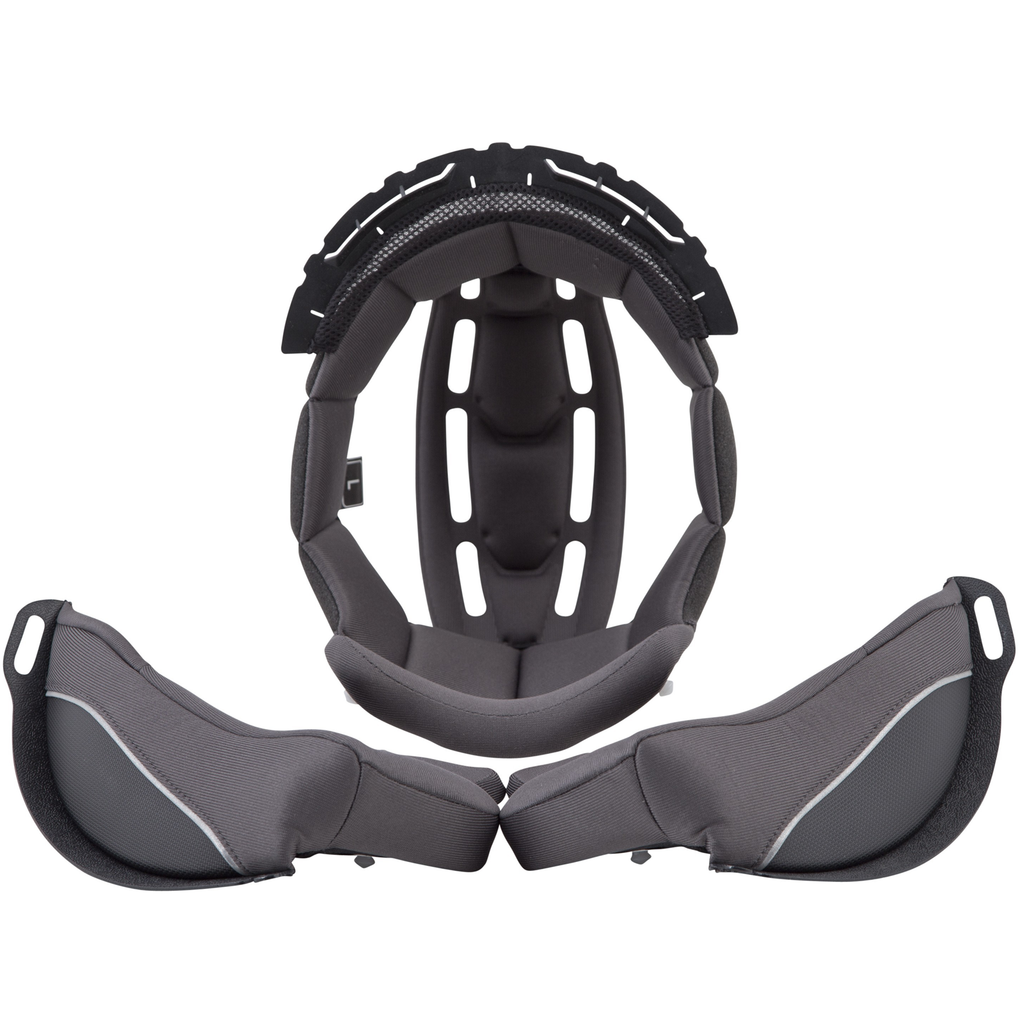 scorpion black silver exo-at950 snow helmet w electric shield 75-15153x Zec Grey/Hi-Viz XL The same oversized eye port is extremely wide for a greater peripheral and vertical range of vision Scorpion EXO-AT950 Liner/Cheek Pads