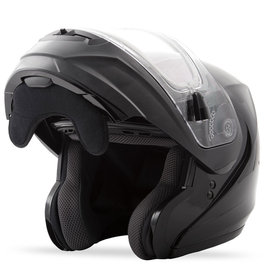  GMAX MD04S Black Modular Snowmobile Helmet w/Electric Shield