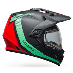 Bell MX-9 Adventure Helmet - Switchback Matte Black-Blue-Red w/Electric Shield