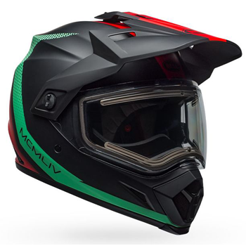 Bell MX-9 Adventure Helmet - Switchback Matte Black-Blue-Red w/Electric Shield