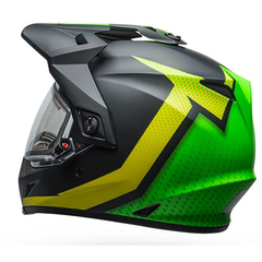 Bell MX-9 Adventure Helmet - Switchback Matte Black-Flo Green w/Electric Shield