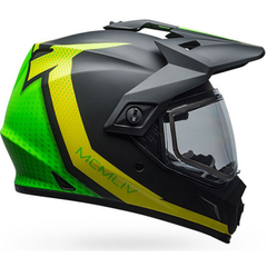 Bell MX-9 Adventure Helmet - Switchback Matte Black-Flo Green w/Dual Lens Shield