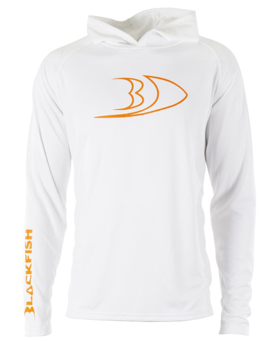 BlackFish UPF Guide Sun Hoodie - Profile - White / Orange
