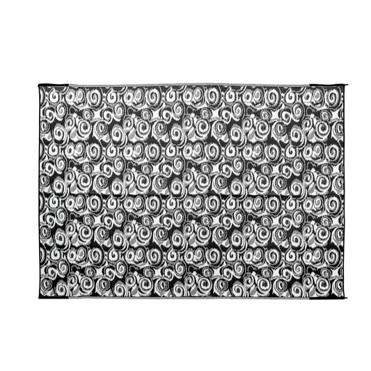Camco Reversible RV Awning Outdoor Mat 8 ft x 16 ft Swirl blackswirl