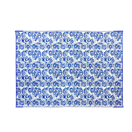 Camco Outdoor Mat 8 ft x 16 ft Blue Swirl blueswirl