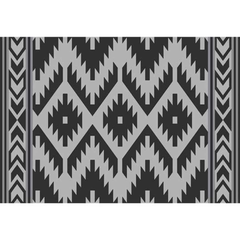 [Color:::Gray-Black] KUMA Sante Fe Boho Outdoor Mat 18 ft x 9 ft
