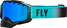 [Color:::BLACK - AQUA /  Sky Blue Mirror - Smoke Lens] Fly Zone Snow Goggles