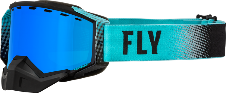 [Color:::BLACK - AQUA /  Sky Blue Mirror - Smoke Lens] Fly Zone Snow Goggles
