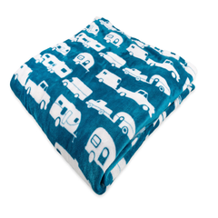 Life Is Better at the Campsite Queen Fleece Blanket Blue camcoblueblanket