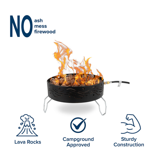 Camco Portable Propane Campfire 14.5 in Fire Pit firepit