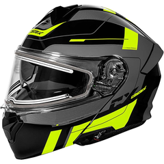 [Color:::Gloss Hi Vis - Charcoal] Castle X CX935 Raid Modular Helmet w/Electric Lens Shield