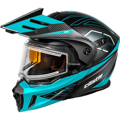 [Color:::Matte Black-Turquoise] Castle X CX950 V2 Fierce Modular Dual-Sport Helmet W/Electric Lens Shield