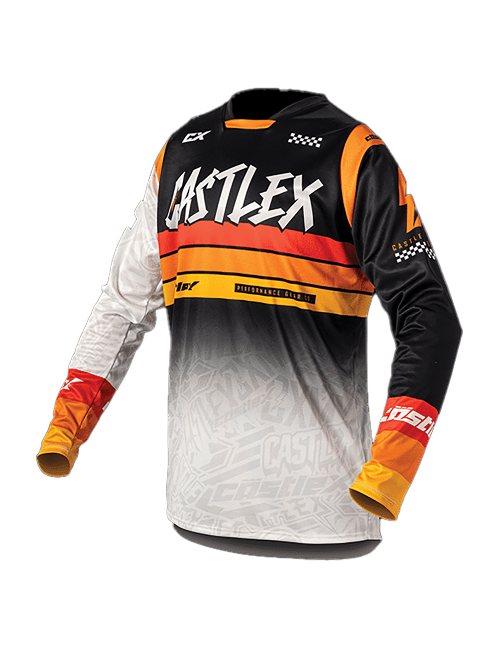 [Color:::White / Black / Orange] Castle X R1MX Jersey