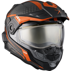 [Color:::Matte Orange] CKX Mission AMS Carbon Fury Helmet with Electric Shield