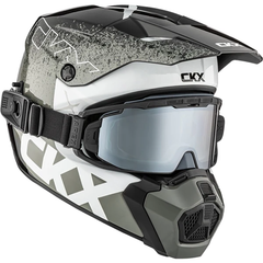 [Color:::Gloss Gray] CKX Titan AMS Vaneer Helmet With APEX Double Lens Goggle