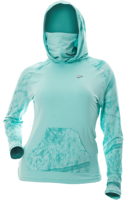 DSG Nora UPF Fishing Hooded Shirt - Aqua