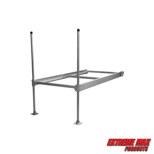Extreme Max Modular DIY Aluminum Dock Lightweight Frame with Galvanized Posts Create Your Own Configuration - 8' x 4' - 3006.8864 modulardiy1