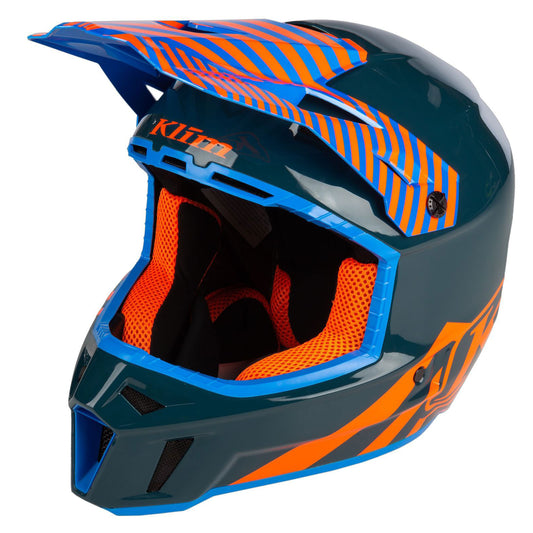 KLIM F3 Carbon Off-Road Helmet - Illusion Striking Petrol