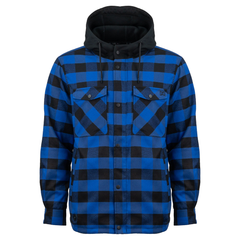 [Color:::Blue] Fieldsheer - Mobile Warming Heated Flannel Hoodie Jacket