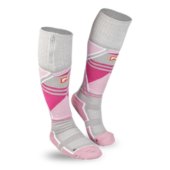 [Color:::Pink] Fieldsheer Women's Premium 2.0 Merino Heated Socks
