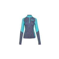 [Color:::Gray with Teal] 509 Women's FZN Merino Base Layer 1/4 Zip Shirt