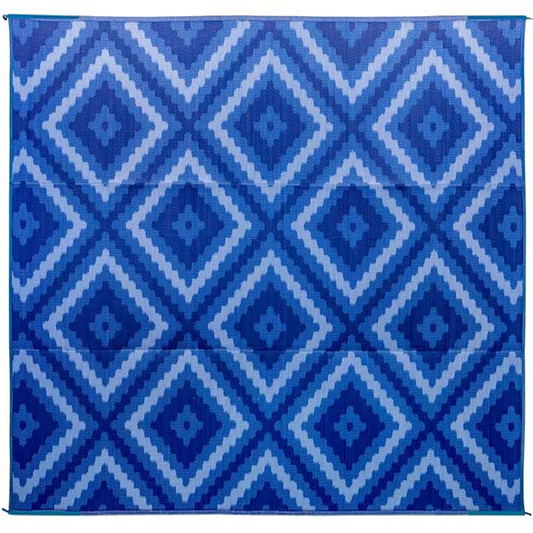 Camco Outdoor Mat 9 ft x 12 ft Blue Diamond zagblue