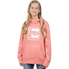 [Color:::Muted Melon/white] FXR Youth Broadcast Tech Pullover Hoodie