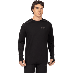 [Color:::Black] FXR Mens Tenacious Merino Longsleeve Base Layer Shirt