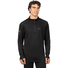 [Color:::Black] FXR Vapor Merino 1/4 Zip Base Layer Shirt