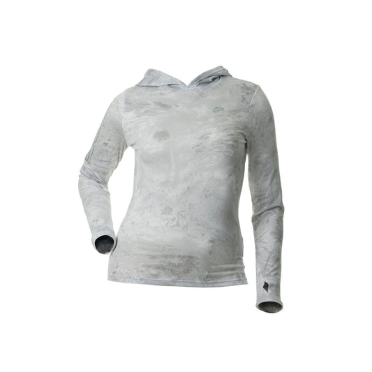 DSG Women's Juniper Hooded Shirt- White Out Realtree® Aspect Camo