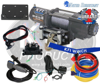 KFI 4500lbs KFI UTV Winch (WIDE) Kit