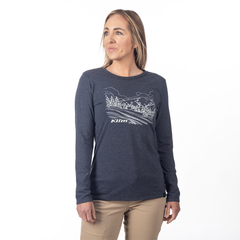 [Color:::Navy Frost - Papyrus] Klim Women's Haven Tri-Blend LS Tee
