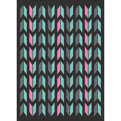 [Color:::VICE-BERMUDA/PINK/GRAPHITE/BLACK] KUMA Chevron Outdoor Mat 9 ft x 9 ft