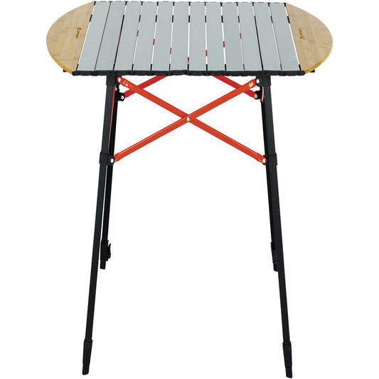 Lippert Roll Top Camping Table Bamboo Hammer Gray table1