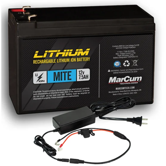 Marcum 12V 7.5Amp Battery and Charger Combo