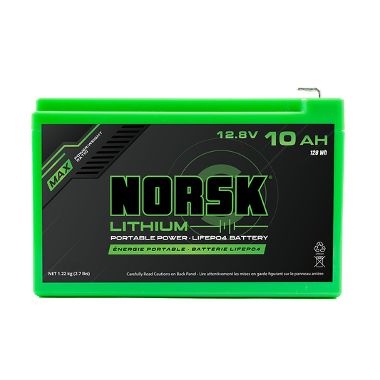 Norsk Lithium 12.8V 10Ah Lithium Battery with Char Norsk Battery1