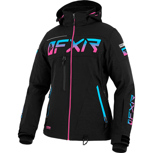 FXR Women's Ranger Jacket Black-Sky Blue-Elec. Pink Fade