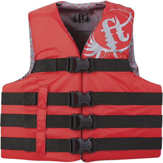 Full Throttle Adult Dual Sized Nylon Water Sports Vest REDVest