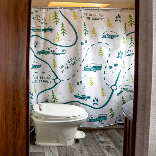 Camco Map Design Shower Curtain rvshowercurtain