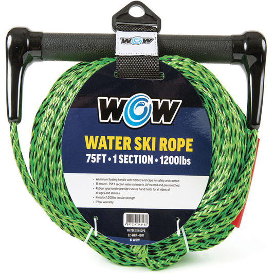 WOW Sports 75 Ft 1 Section Tow Rope With Rubber Handle 75krope